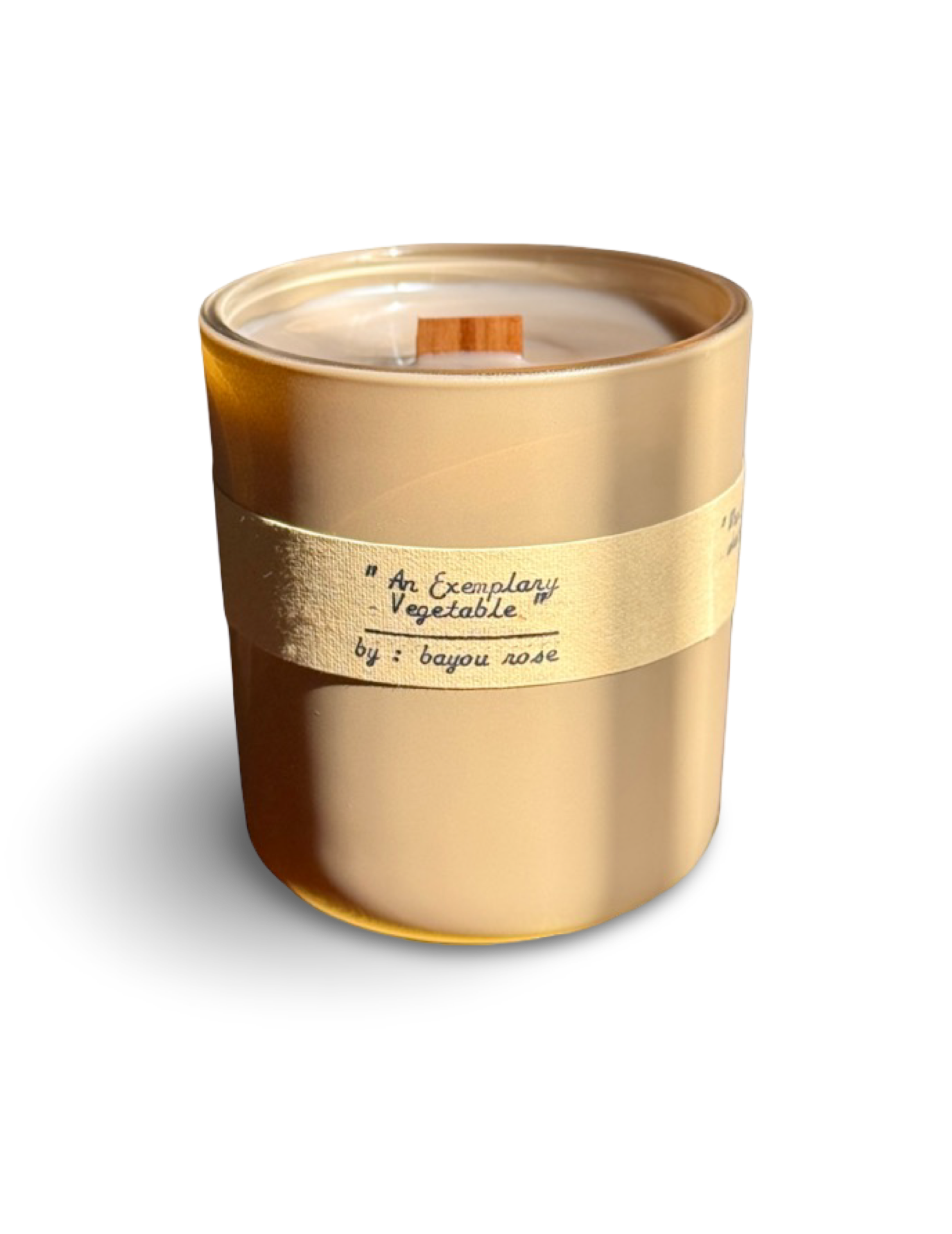 An Exemplary Vegetable refillable candle by Bayou Rose on white background