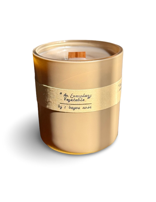 An Exemplary Vegetable refillable candle by Bayou Rose on white background